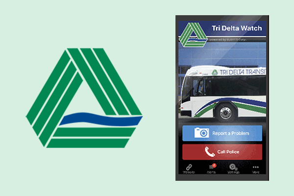 logo and screen capture of Tri Delta Watch app