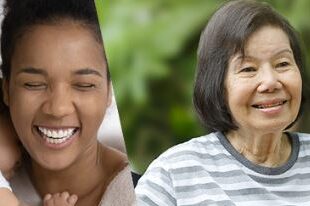 Two ladies smiling