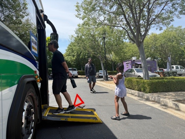 Going onto bus STEM 2025