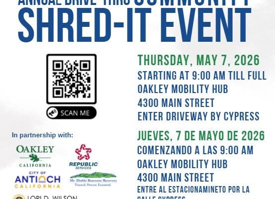 Graphic stating the title, date and time of the event in English and Spanish plus the sponsor logos.