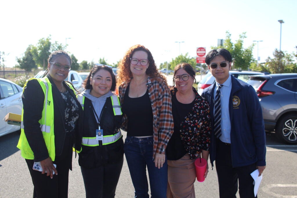 Picture of Accessible Services Manager, Mt. Diablo Resource Recovery, Board Member and councilmember Shaw and Board Member and Council Member WIlliams, representative from Ass. Wilson's office 