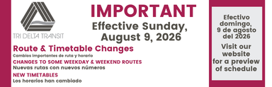 schedule change ad routes and timetables changing