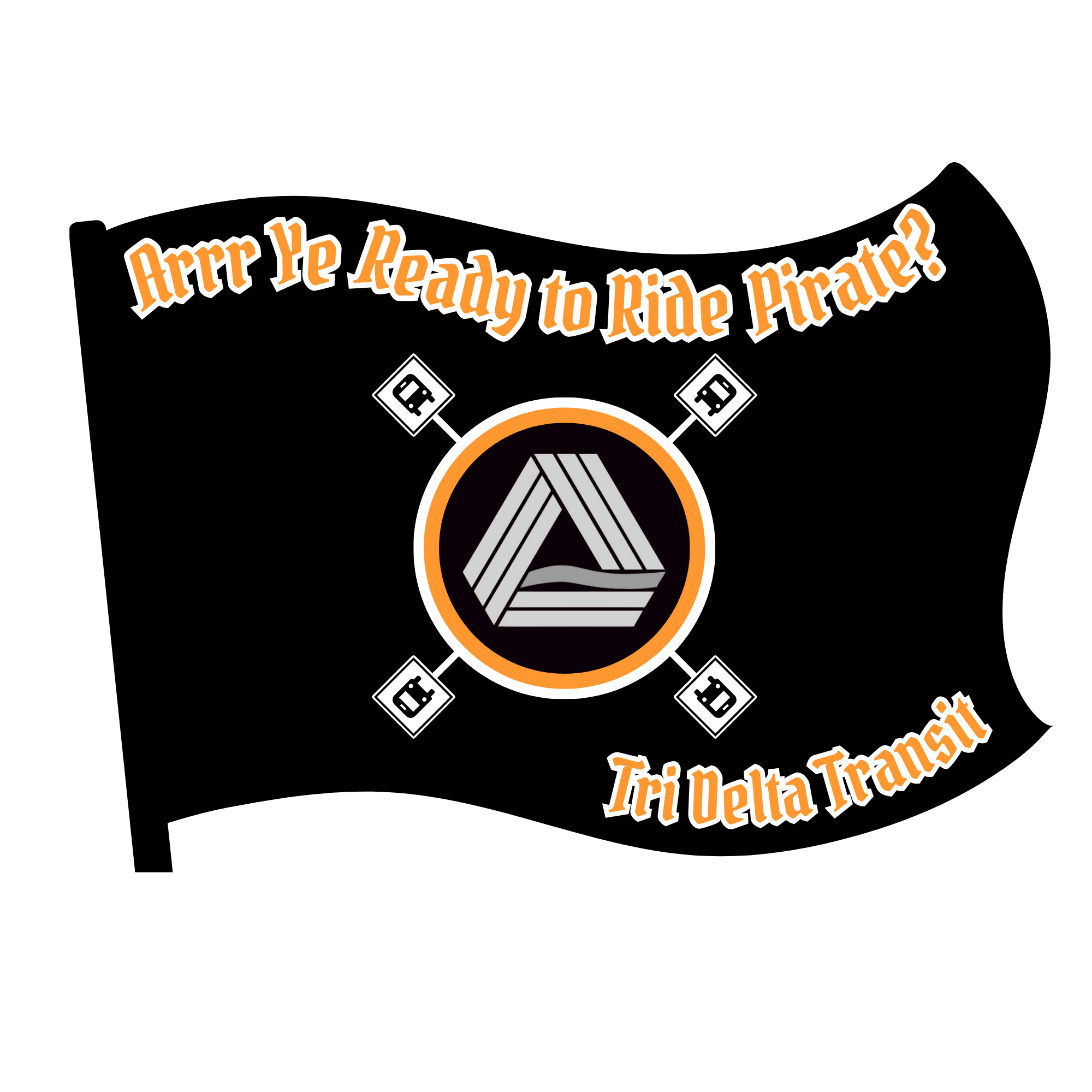 pirates flag with TDT logo