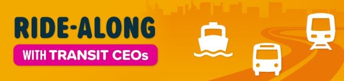 graphic for CEO ride along. Symbols of ferry, bus and rail.